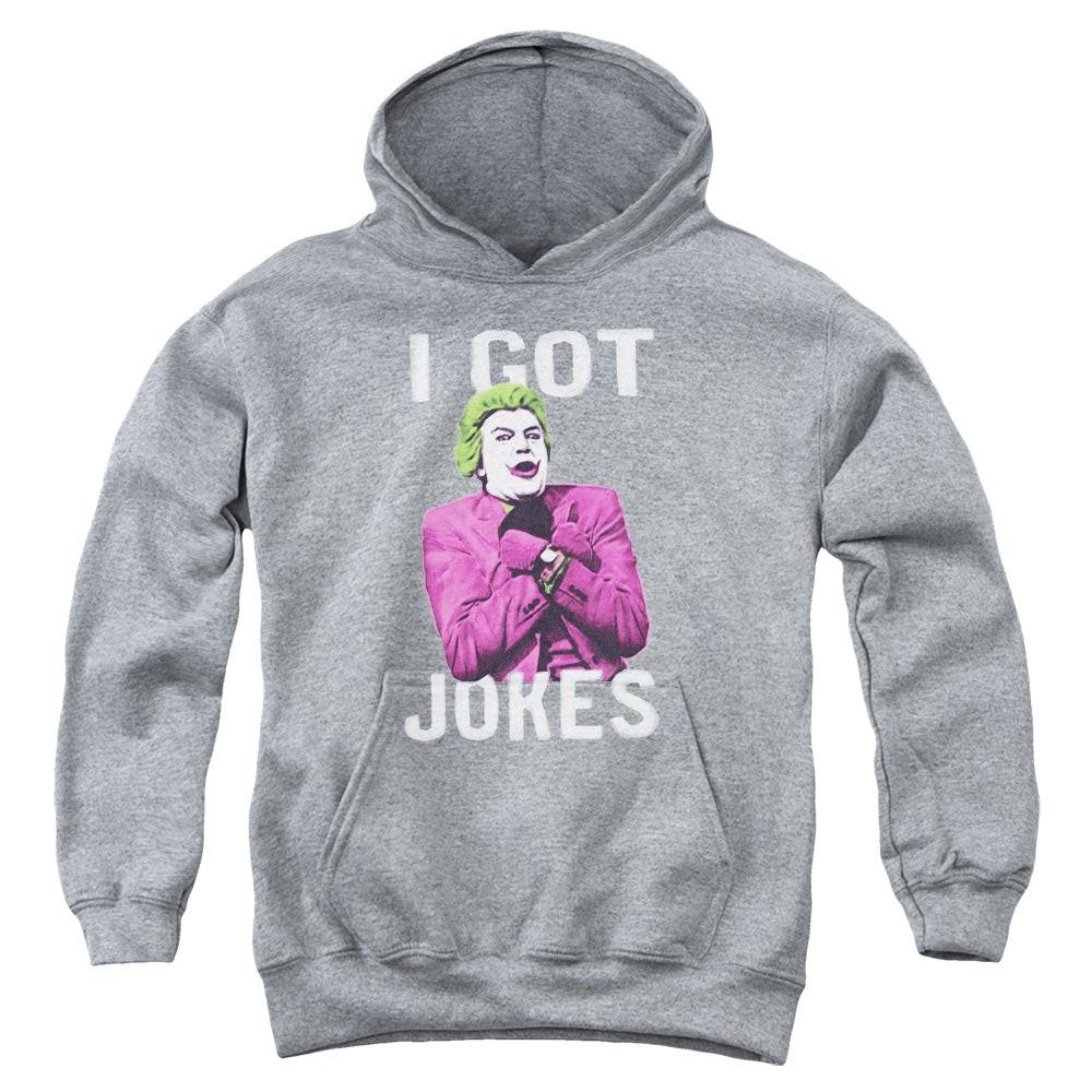 AN OFFCIALLY LICENSED BATMAN CLASSIC TV GOT JOKES YOUTH HOODIE ATHLETIC HEATHER