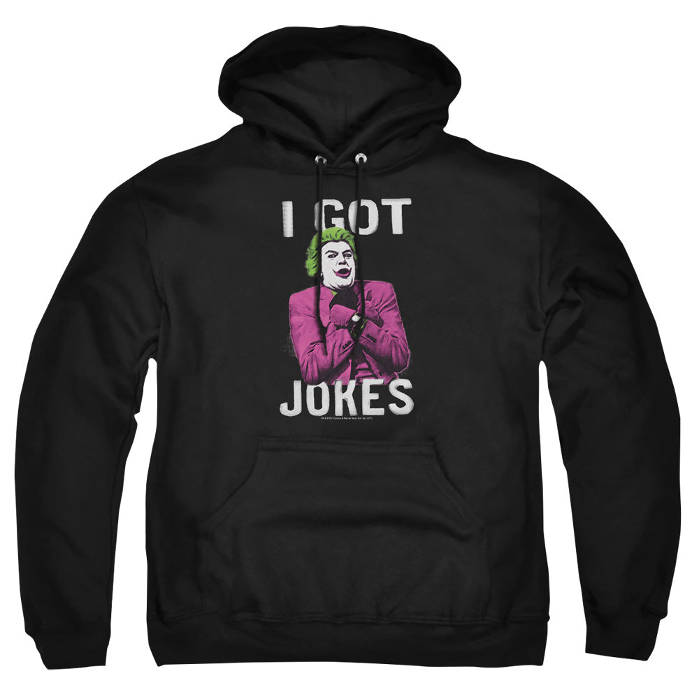 AN OFFCIALLY LICENSED BATMAN CLASSIC TV GOT JOKES ADULT UNISEX PULLOVER HOODIE BLACK