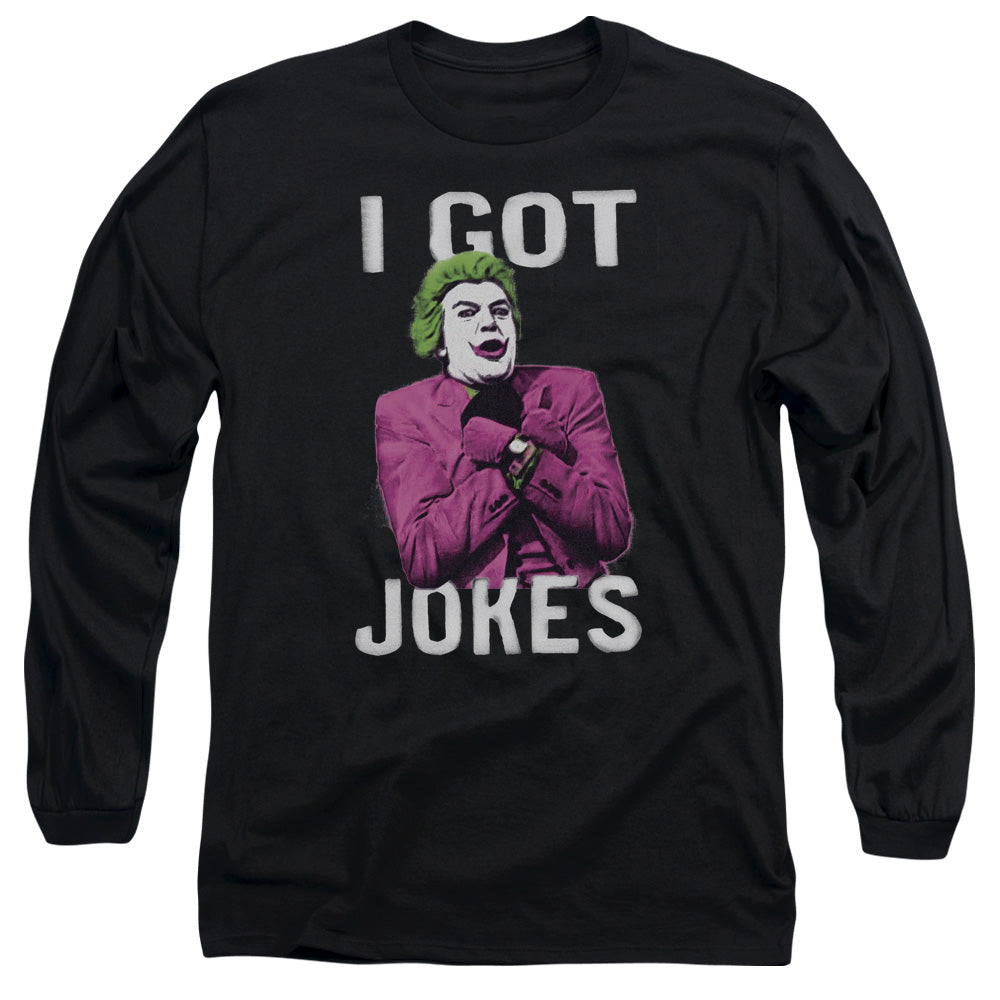 AN OFFCIALLY LICENSED BATMAN CLASSIC TV GOT JOKES MEN'S LONG SLEEVE T-SHIRT BLACK