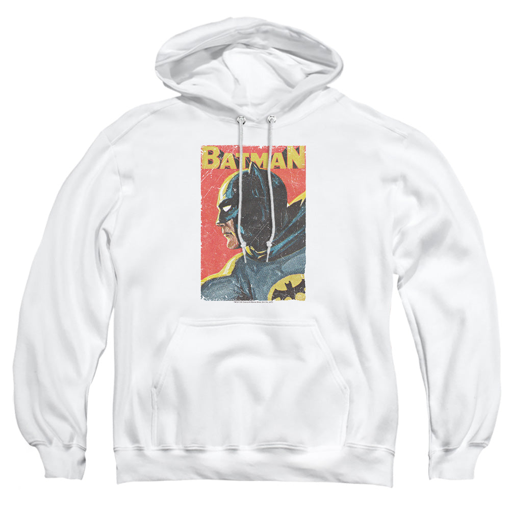 AN OFFCIALLY LICENSED BATMAN CLASSIC TV VINTMAN ADULT UNISEX PULLOVER HOODIE WHITE