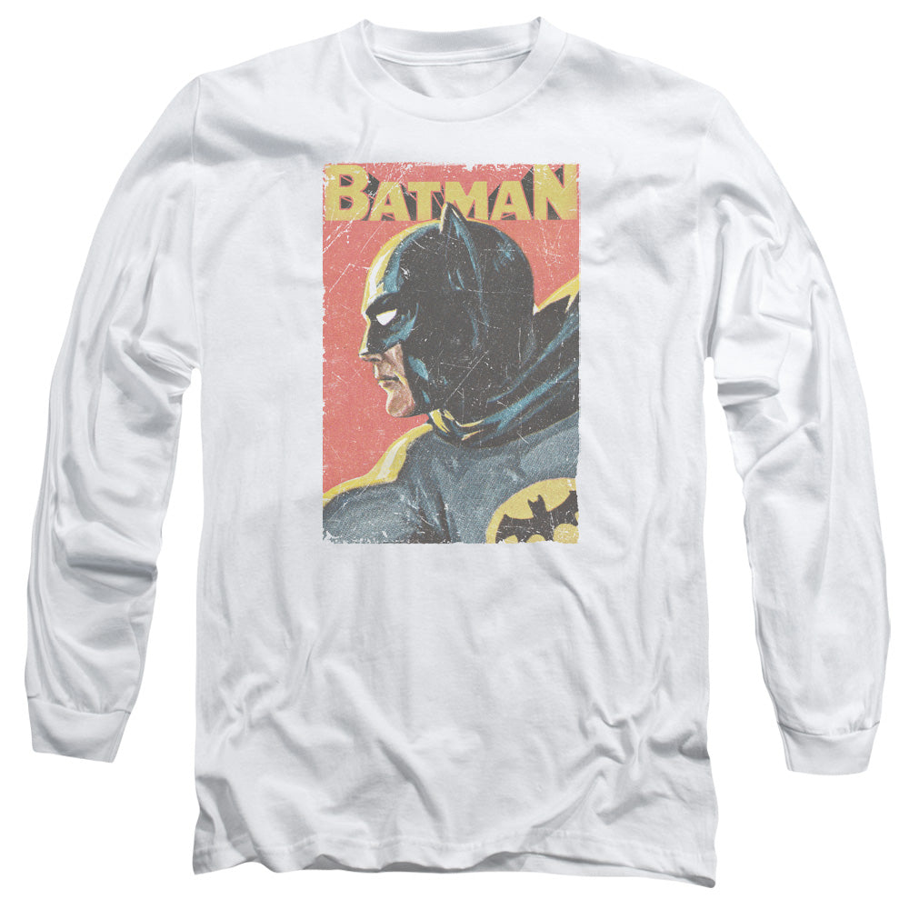 AN OFFCIALLY LICENSED BATMAN CLASSIC TV VINTMAN MEN'S LONG SLEEVE T-SHIRT WHITE