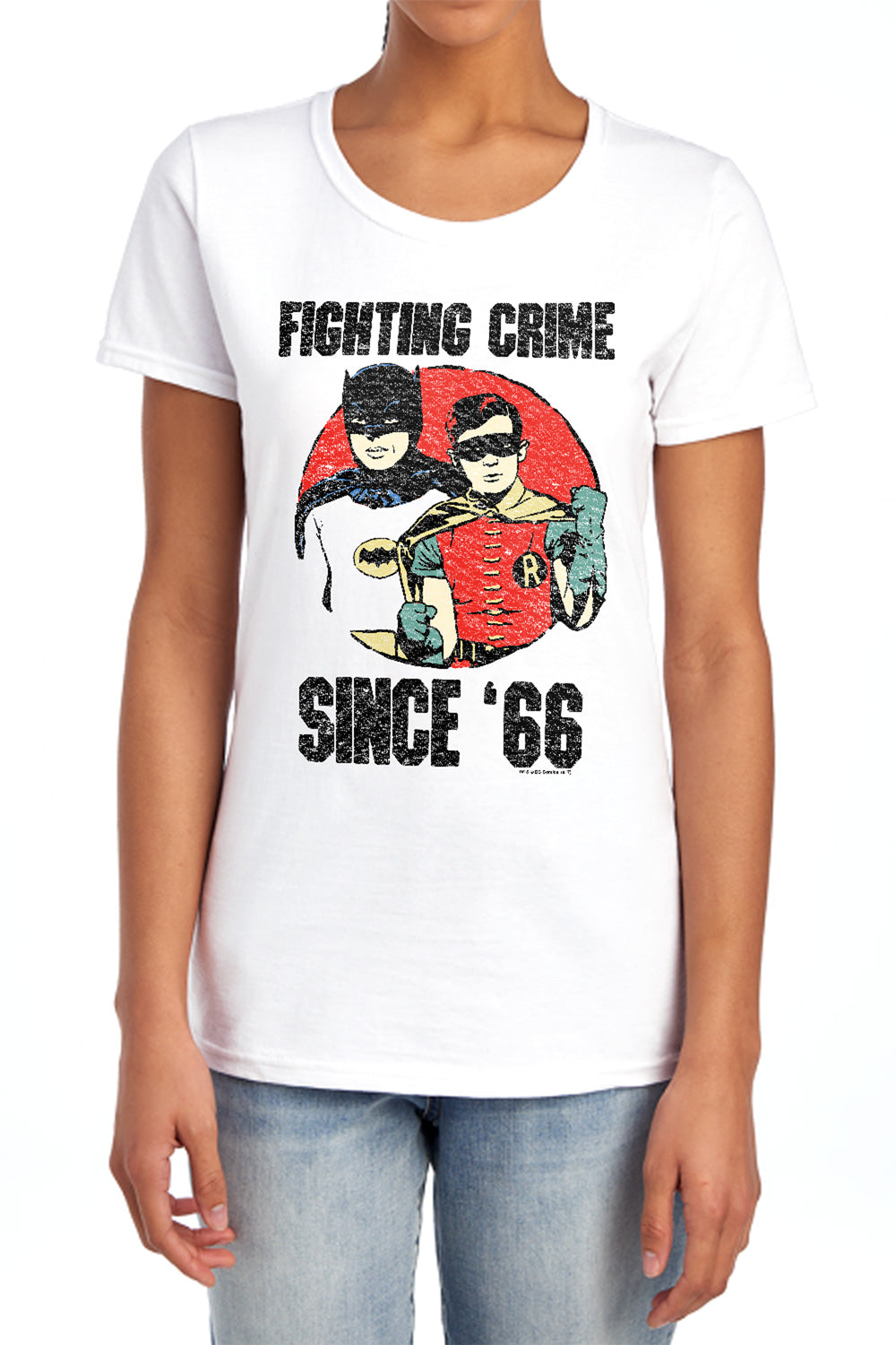 AN OFFCIALLY LICENSED BATMAN CLASSIC TV SINCE 66 WOMEN'S REGULAR FIT T-SHIRT ATHLETIC HEATHER