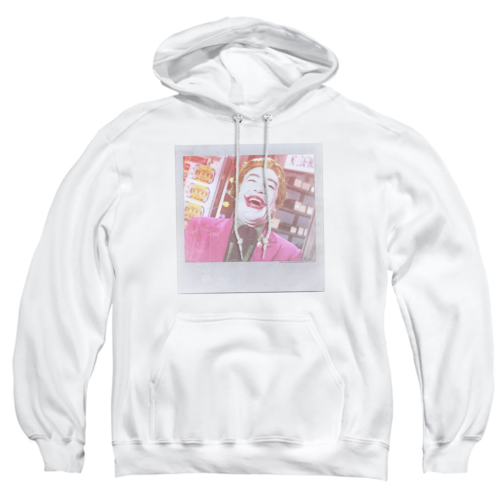 AN OFFCIALLY LICENSED BATMAN CLASSIC TV CAPTURED ADULT UNISEX PULLOVER HOODIE WHITE