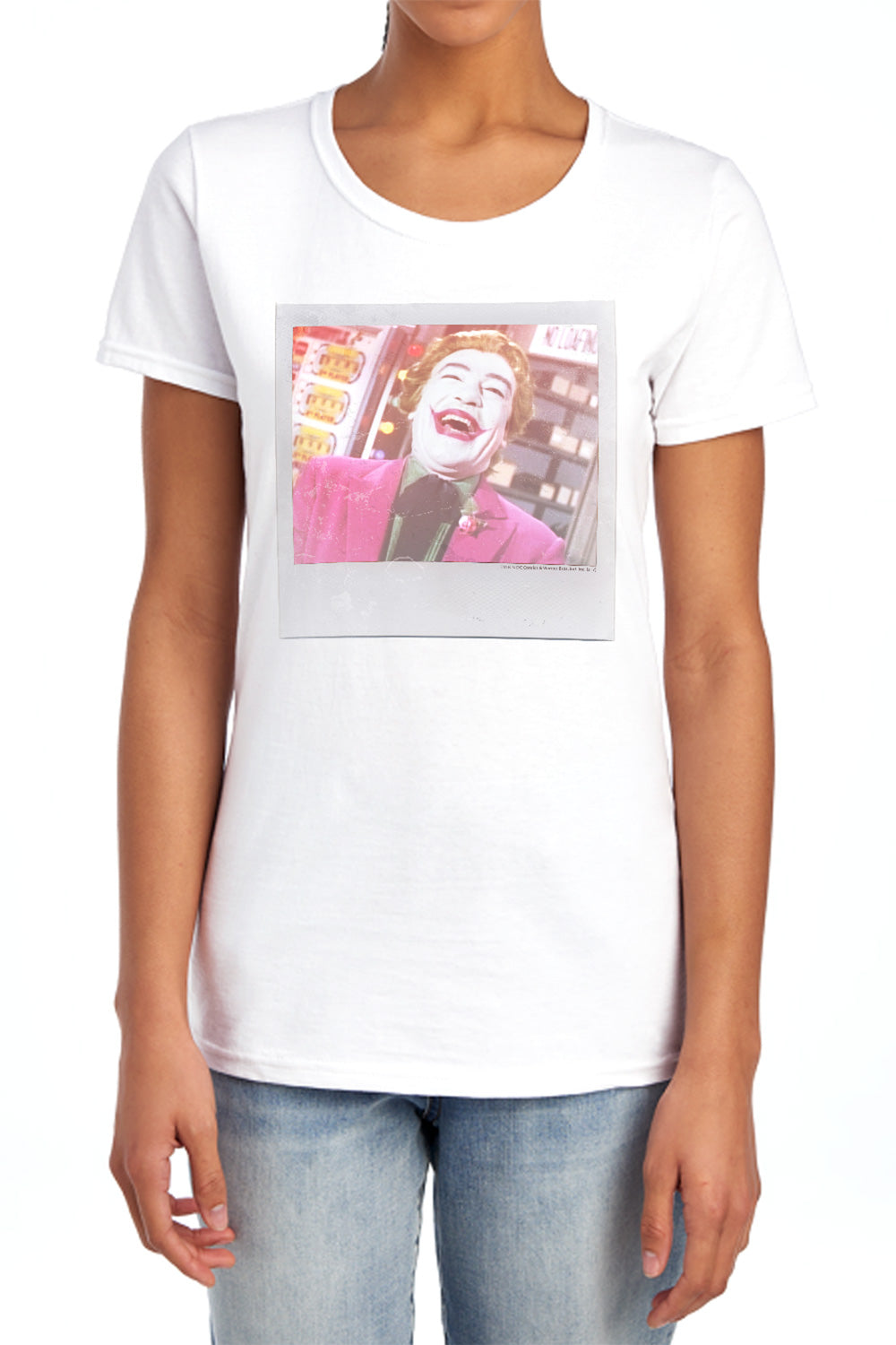 AN OFFCIALLY LICENSED BATMAN CLASSIC TV CAPTURED WOMEN'S REGULAR FIT T-SHIRT WHITE