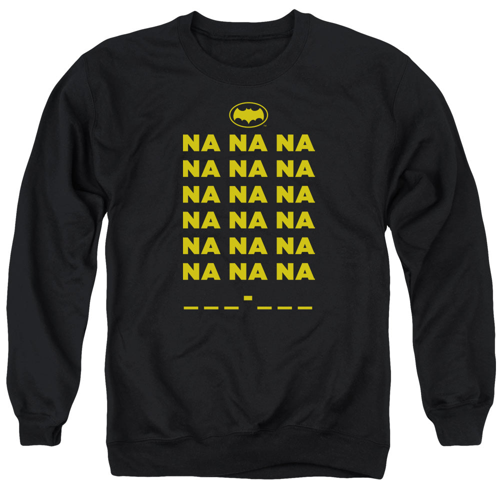 AN OFFCIALLY LICENSED BATMAN CLASSIC TV NA NA NA ADULT UNISEX CREWNECK SWEATSHIRT BLACK