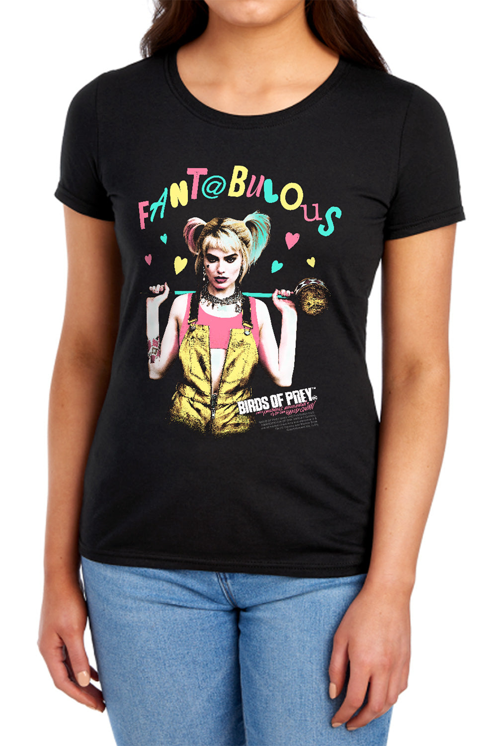 AN OFFCIALLY LICENSED BIRDS OF PREY FANTABULOUS WOMEN'S REGULAR FIT T-SHIRT BLACK