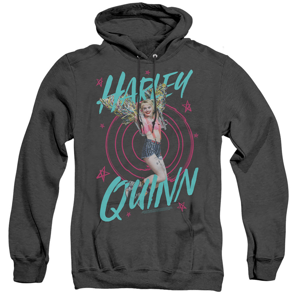 AN OFFCIALLY LICENSED BIRDS OF PREY ON TARGET ADULT UNISEX HEATHER PULLOVER HOODIE BLACK