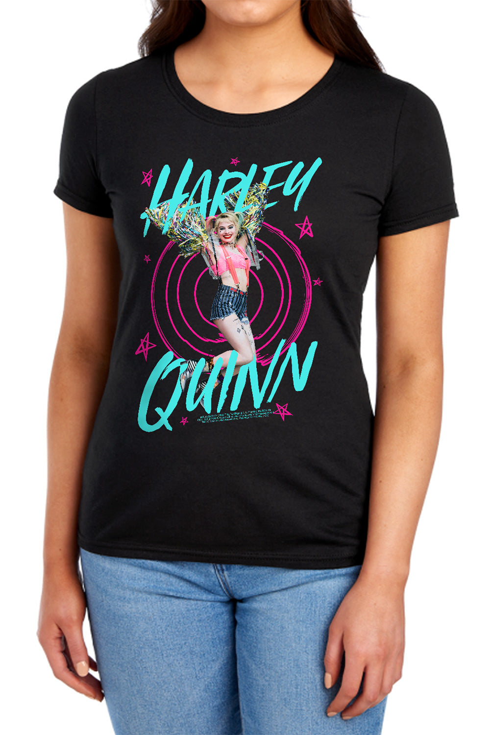 AN OFFCIALLY LICENSED BIRDS OF PREY ON TARGET WOMEN'S REGULAR FIT T-SHIRT BLACK