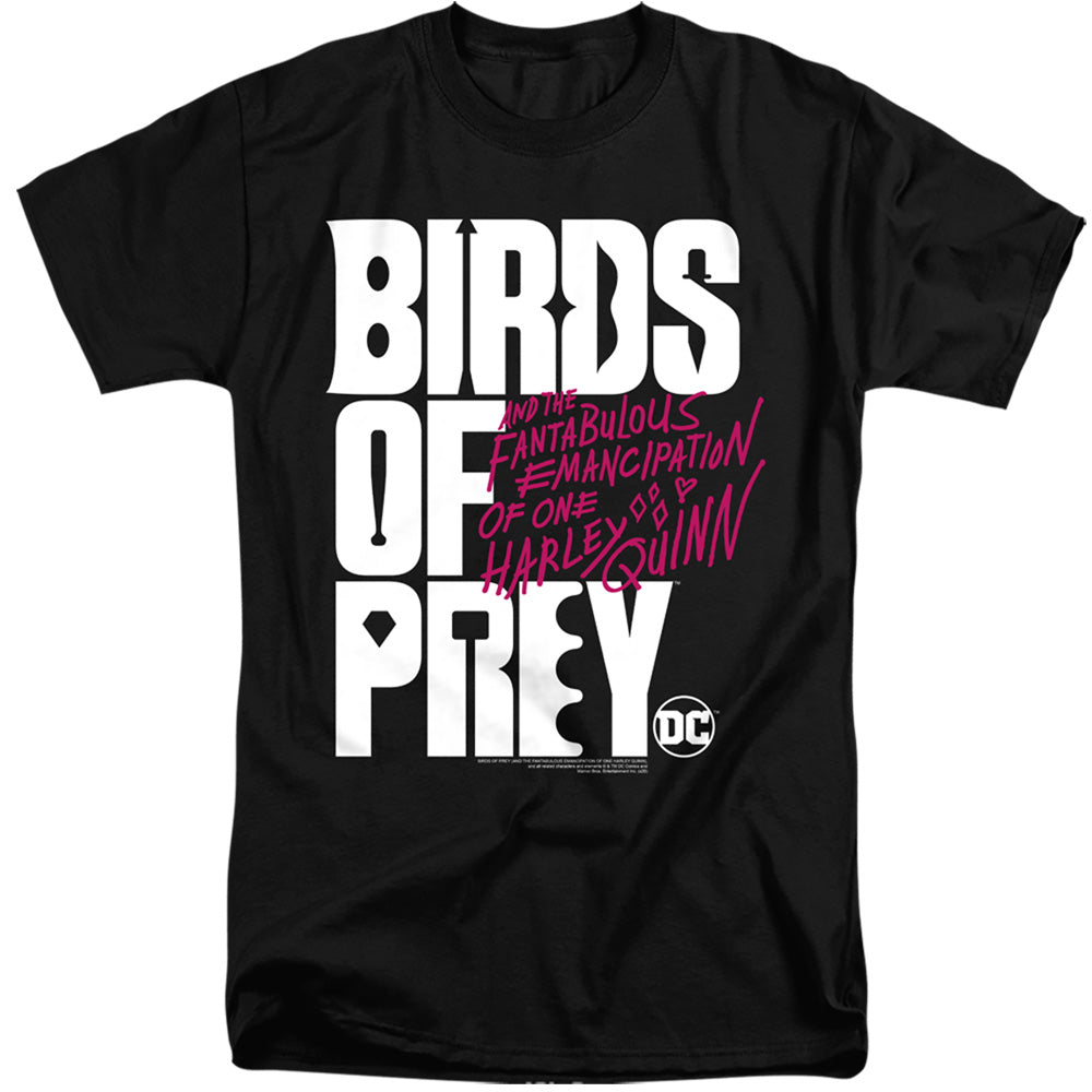 AN OFFCIALLY LICENSED BIRDS OF PREY BIRDS OF PREY LOGO MEN'S TALL FIT T-SHIRT BLACK
