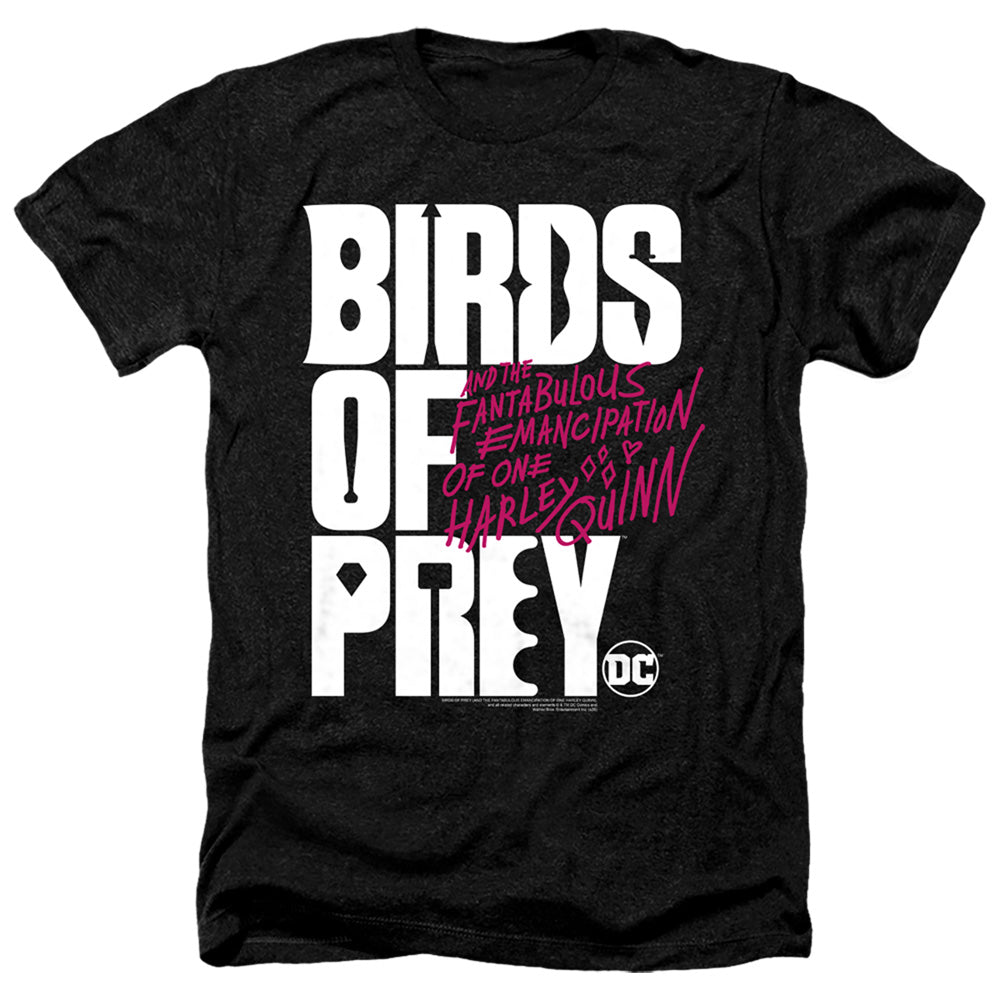 AN OFFCIALLY LICENSED BIRDS OF PREY BIRDS OF PREY LOGO MEN'S HEATHER T-SHIRT CHARCOAL