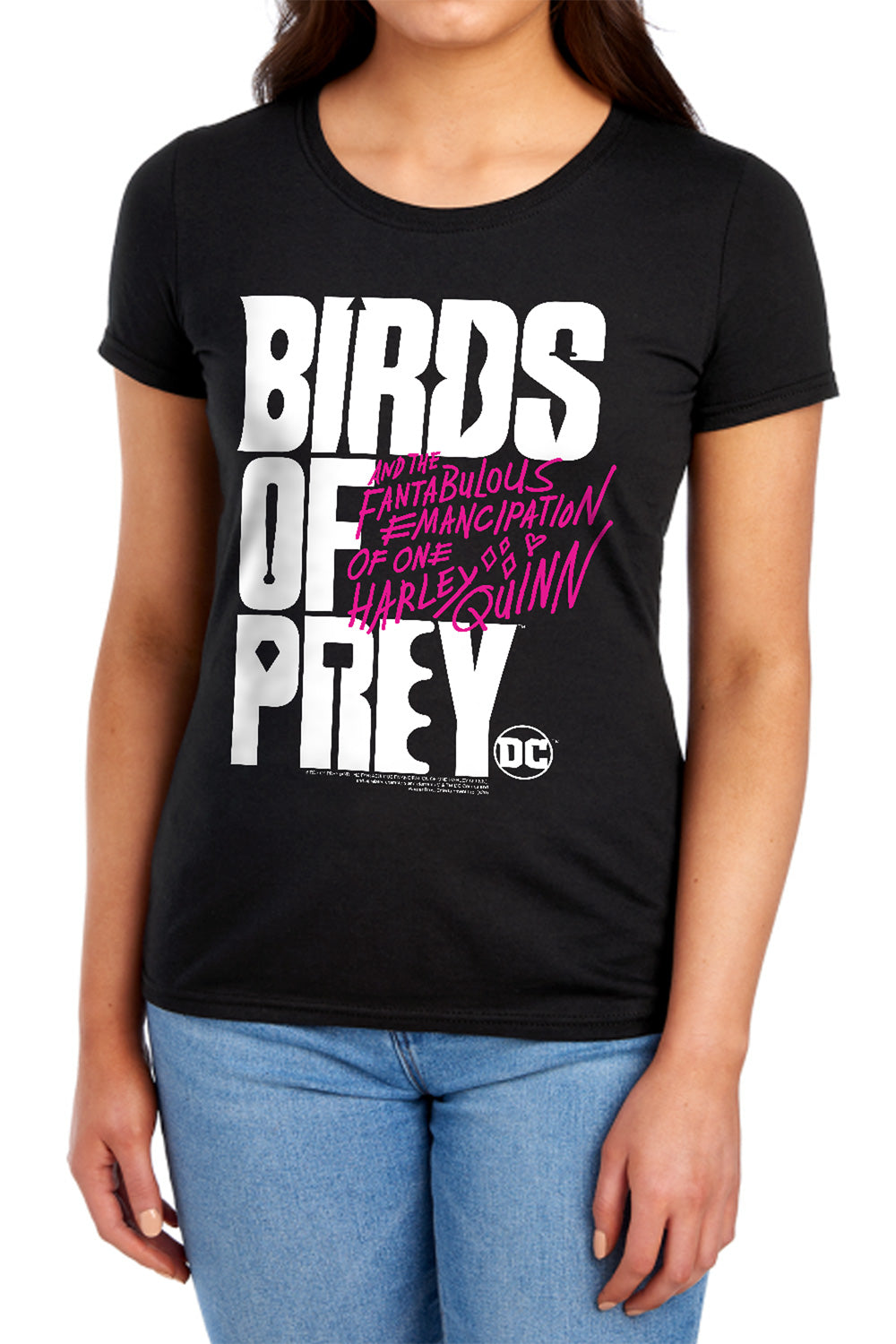 AN OFFCIALLY LICENSED BIRDS OF PREY BIRDS OF PREY LOGO WOMEN'S REGULAR FIT T-SHIRT BLACK
