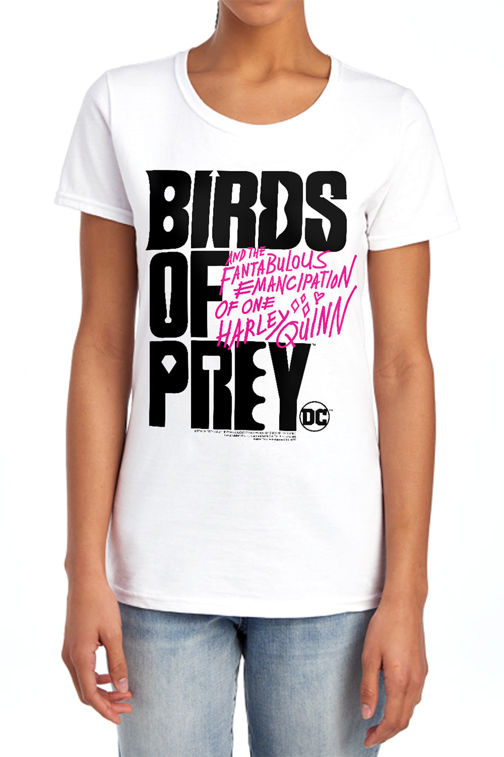 AN OFFCIALLY LICENSED BIRDS OF PREY BIRDS OF PREY LOGO WOMEN'S REGULAR FIT T-SHIRT WHITE