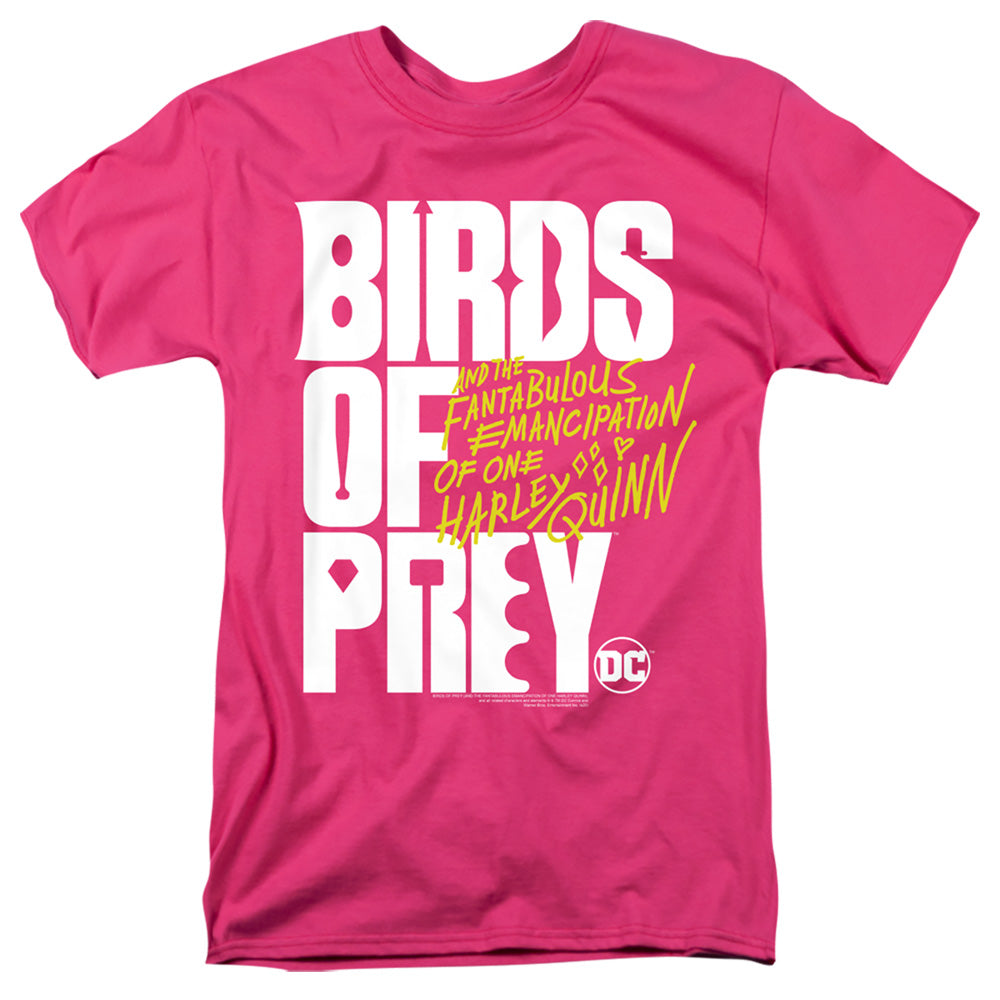 AN OFFCIALLY LICENSED BIRDS OF PREY BIRDS OF PREY LOGO MEN'S REGULAR FIT T-SHIRT HOT PINK