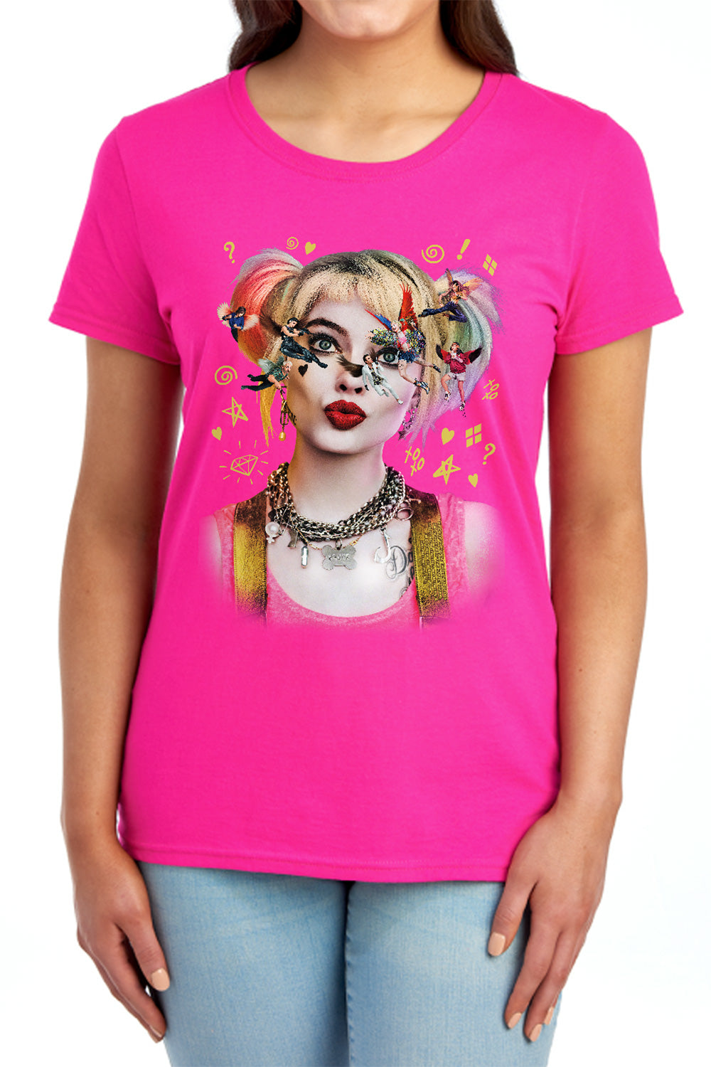 AN OFFCIALLY LICENSED BIRDS OF PREY SEEING BIRDS WOMEN'S REGULAR FIT T-SHIRT HOT PINK