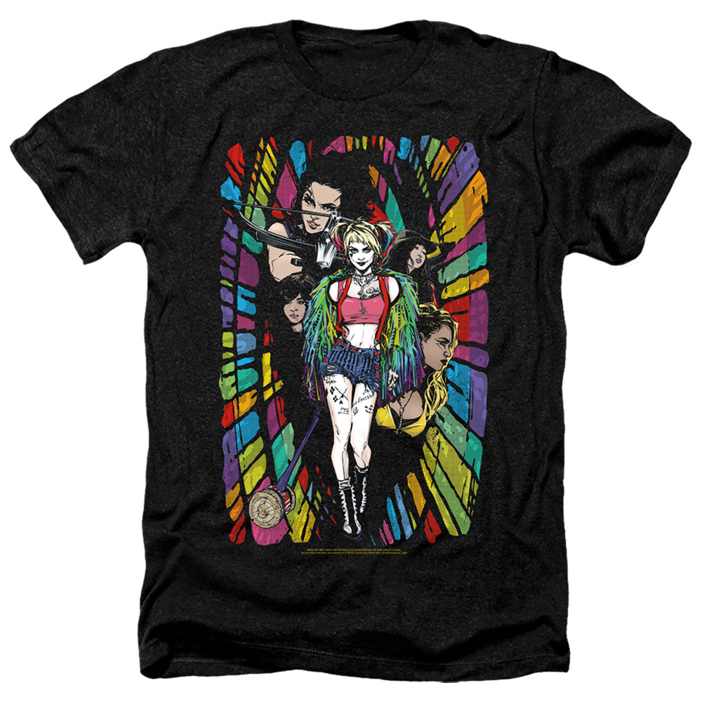 AN OFFCIALLY LICENSED BIRDS OF PREY COLOR CORRIDOR MEN'S HEATHER T-SHIRT CHARCOAL