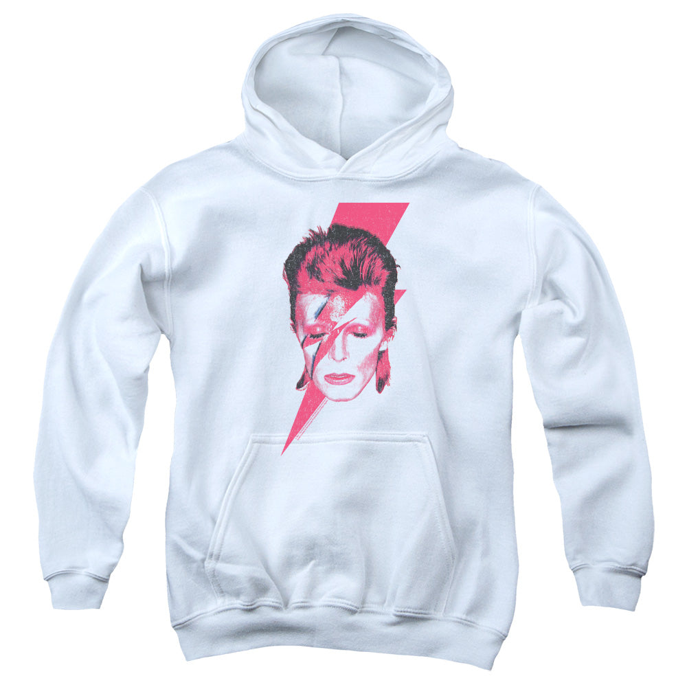 AN OFFCIALLY LICENSED DAVID BOWIE ALADDIN SANE YOUTH HOODIE WHITE