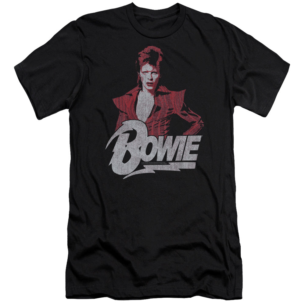 AN OFFCIALLY LICENSED DAVID BOWIE DIAMOND DAVID MEN'S PREMIUM SLIM FIT T-SHIRT BLACK