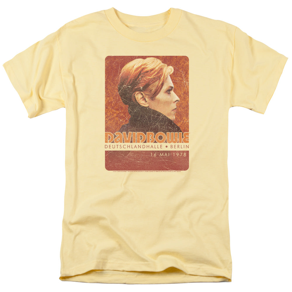 AN OFFCIALLY LICENSED DAVID BOWIE STAGE TOUR BERLIN 78 MEN'S REGULAR FIT T-SHIRT BANANA