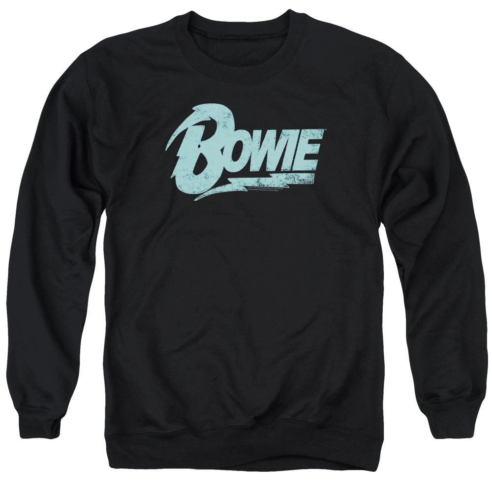 AN OFFCIALLY LICENSED DAVID BOWIE LOGO ADULT UNISEX CREWNECK SWEATSHIRT BLACK