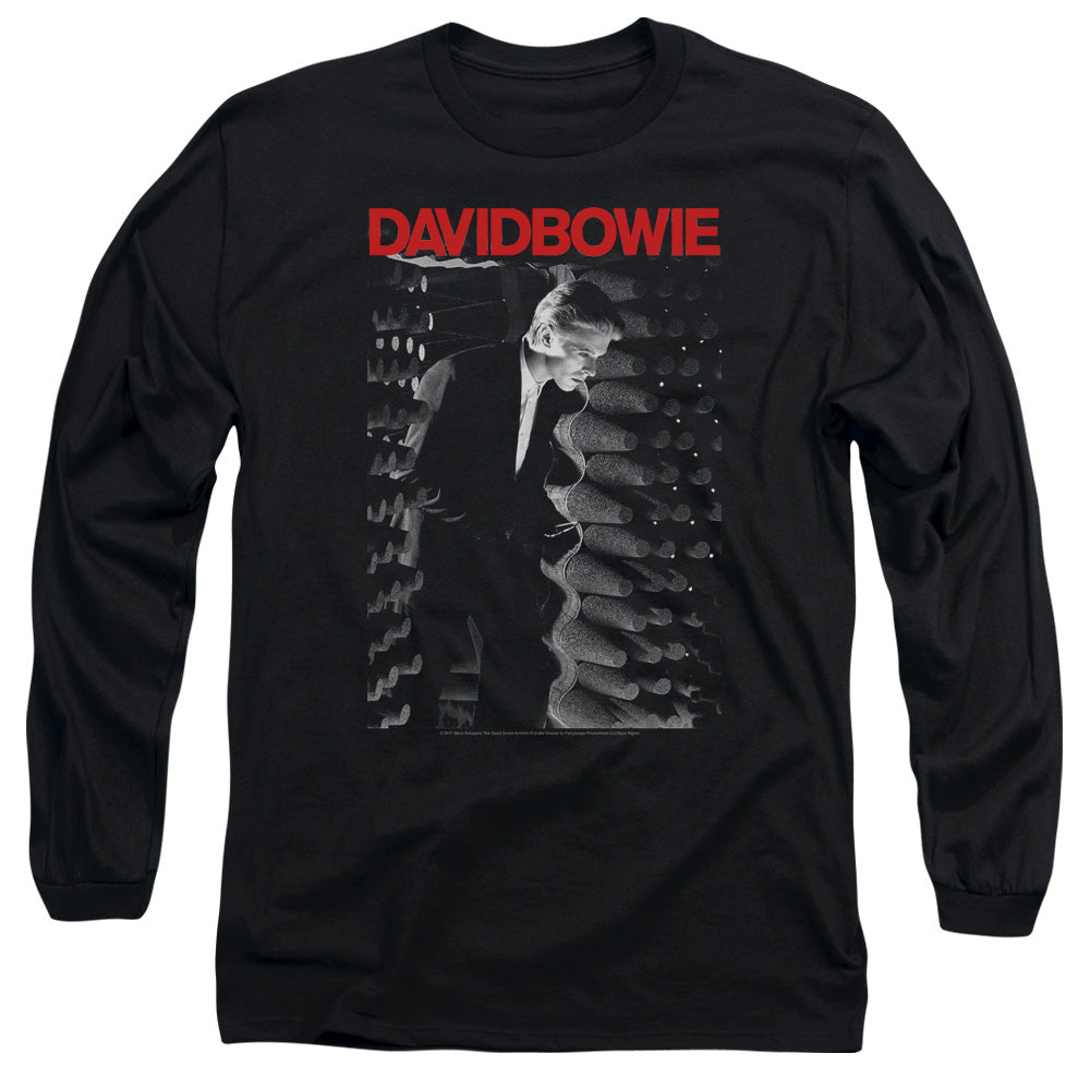 AN OFFCIALLY LICENSED DAVID BOWIE STATION TO STATION MEN'S LONG SLEEVE T-SHIRT BLACK
