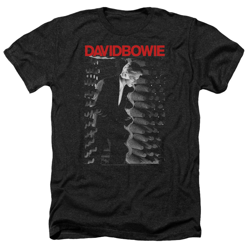 AN OFFCIALLY LICENSED DAVID BOWIE STATION TO STATION MEN'S HEATHER T-SHIRT CHARCOAL