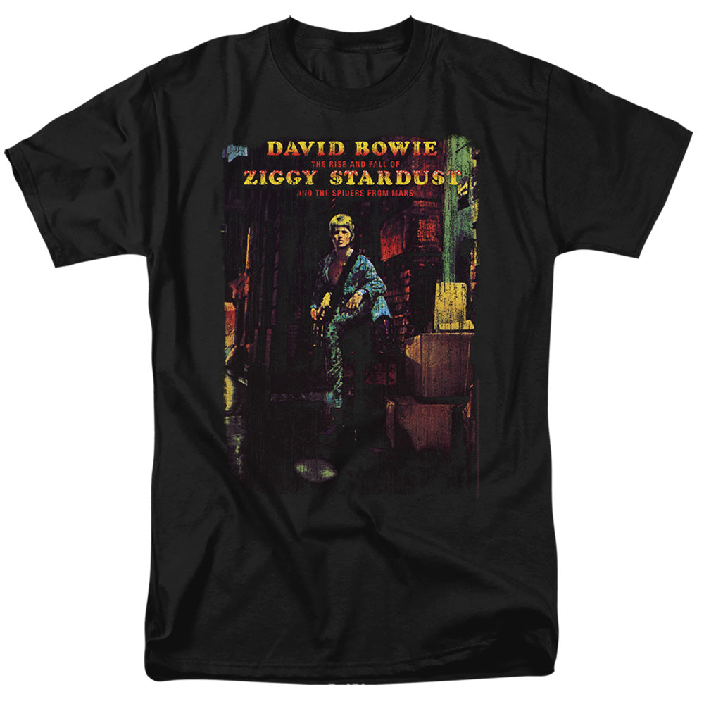 AN OFFCIALLY LICENSED DAVID BOWIE ZIGGY STARDUST ALBUM MEN'S REGULAR FIT T-SHIRT BLACK