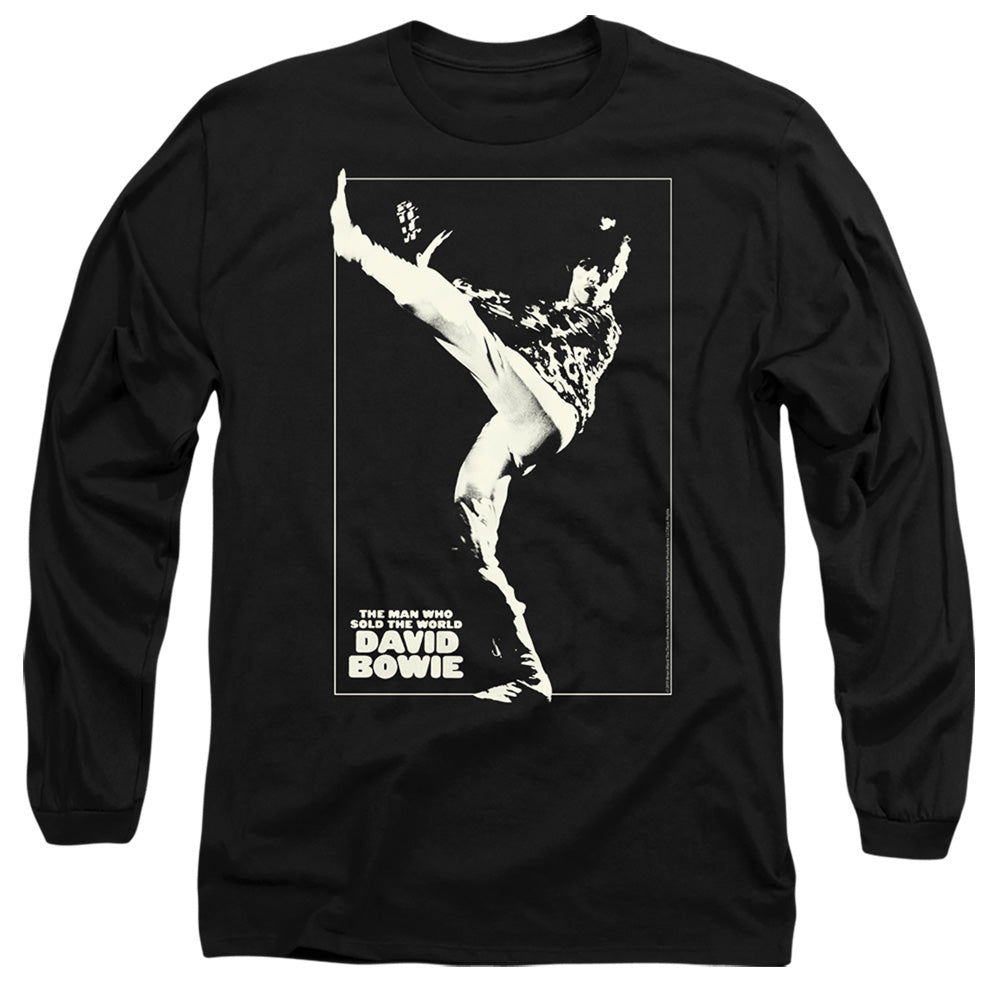 AN OFFCIALLY LICENSED DAVID BOWIE THE MAN COVER MEN'S LONG SLEEVE T-SHIRT BLACK