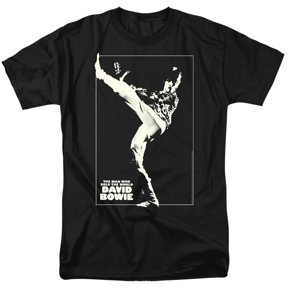 AN OFFCIALLY LICENSED DAVID BOWIE THE MAN COVER MEN'S REGULAR FIT T-SHIRT BLACK