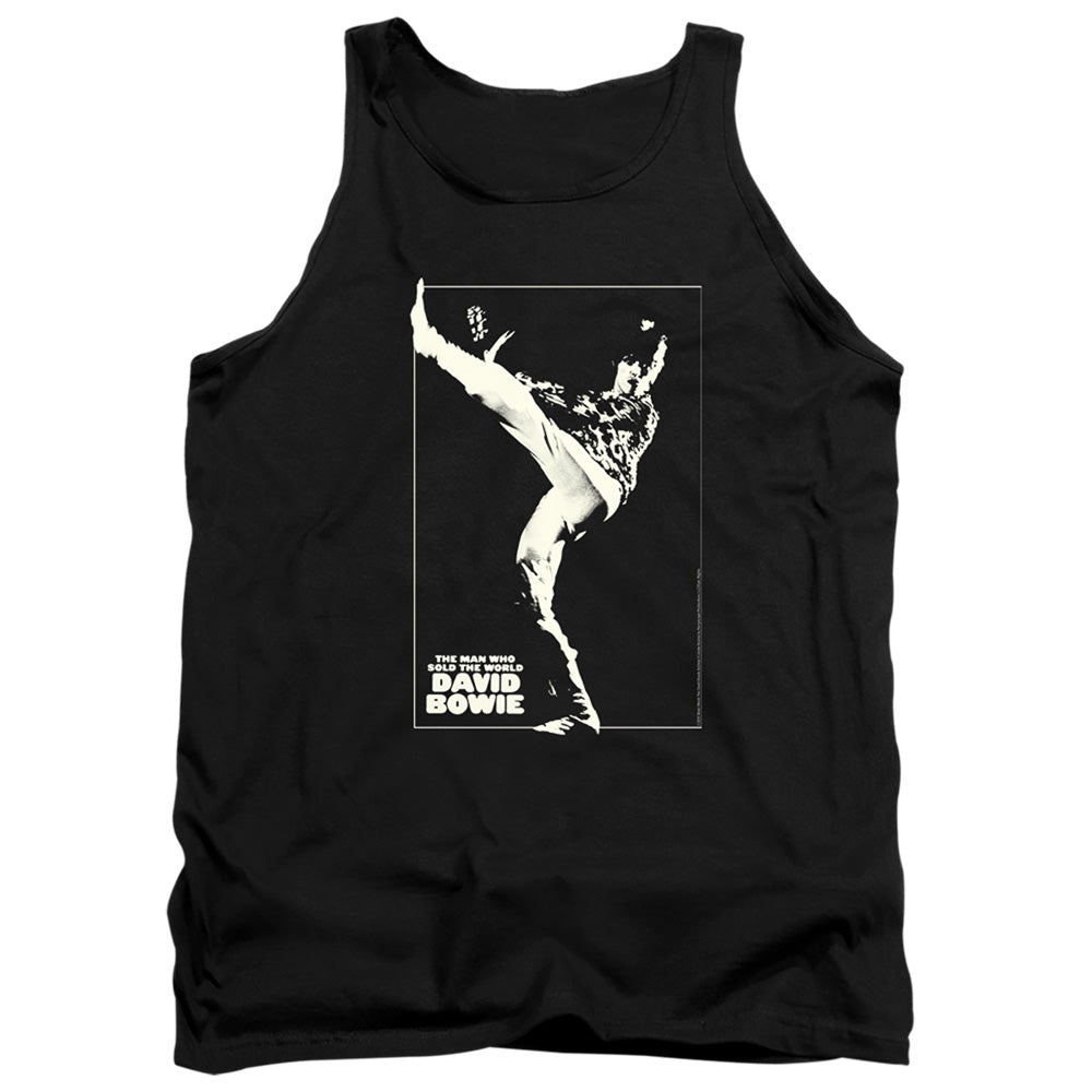 AN OFFCIALLY LICENSED DAVID BOWIE THE MAN COVER ADULT UNISEX TANK TOP BLACK
