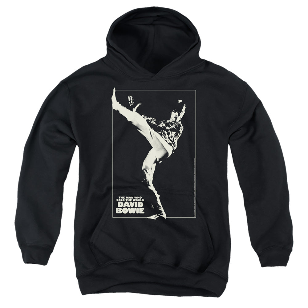 AN OFFCIALLY LICENSED DAVID BOWIE THE MAN COVER YOUTH HOODIE BLACK