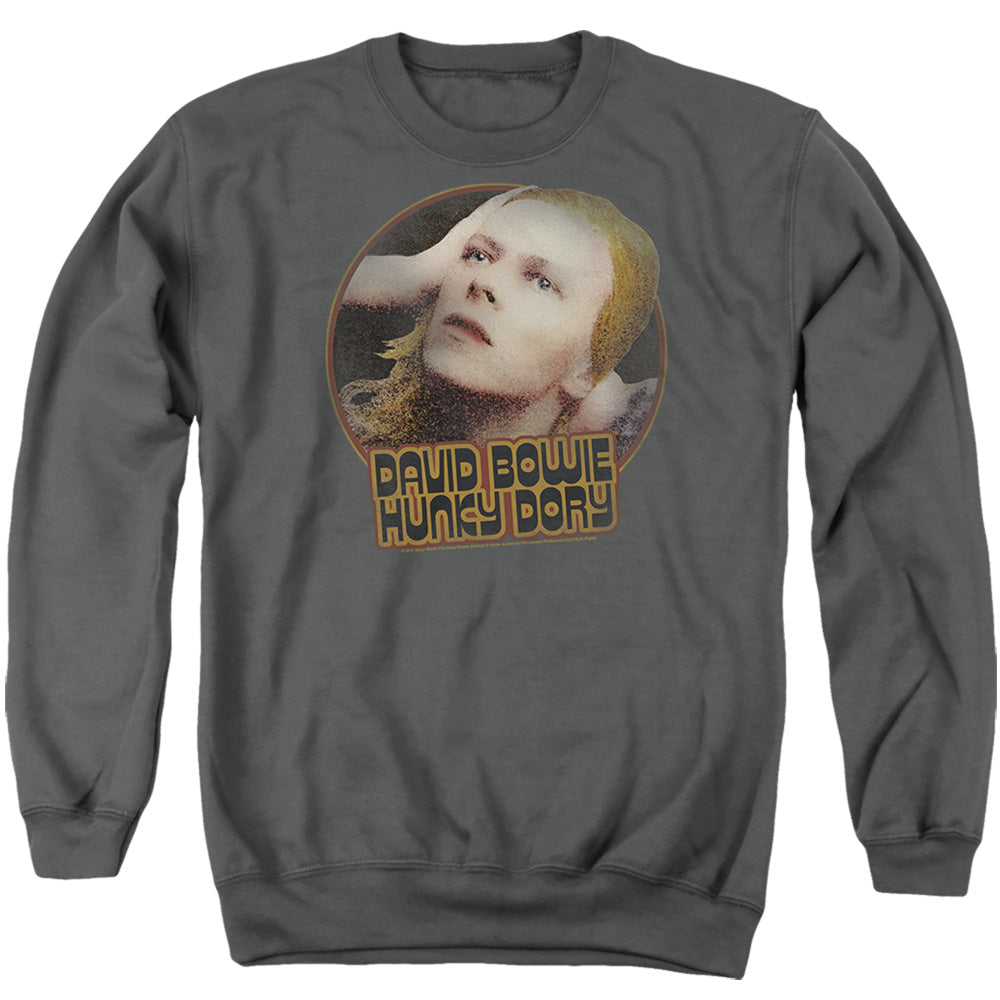 AN OFFCIALLY LICENSED DAVID BOWIE HUNKY DORY CIRCLE ADULT UNISEX CREWNECK SWEATSHIRT CHARCOAL