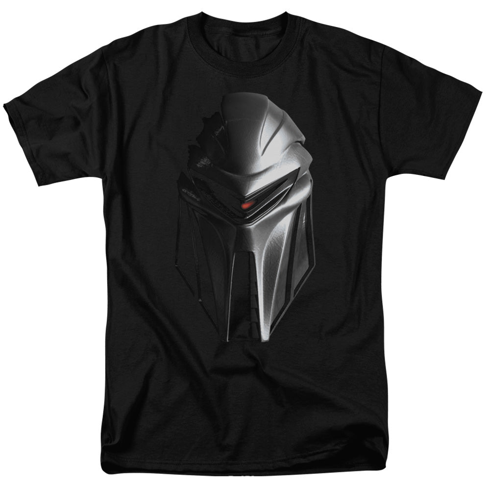 AN OFFCIALLY LICENSED BSG CYLON HEAD MEN'S REGULAR FIT T-SHIRT BLACK