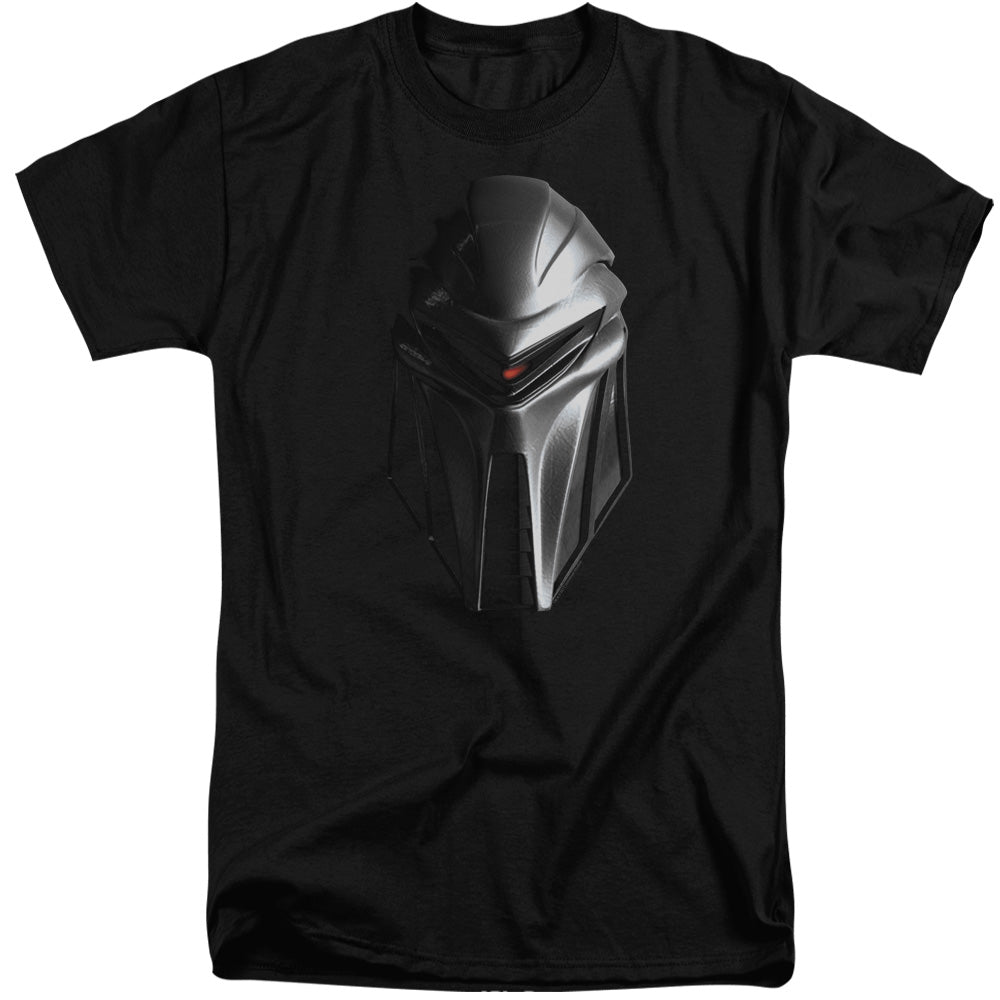 AN OFFCIALLY LICENSED BSG CYLON HEAD MEN'S TALL FIT T-SHIRT BLACK