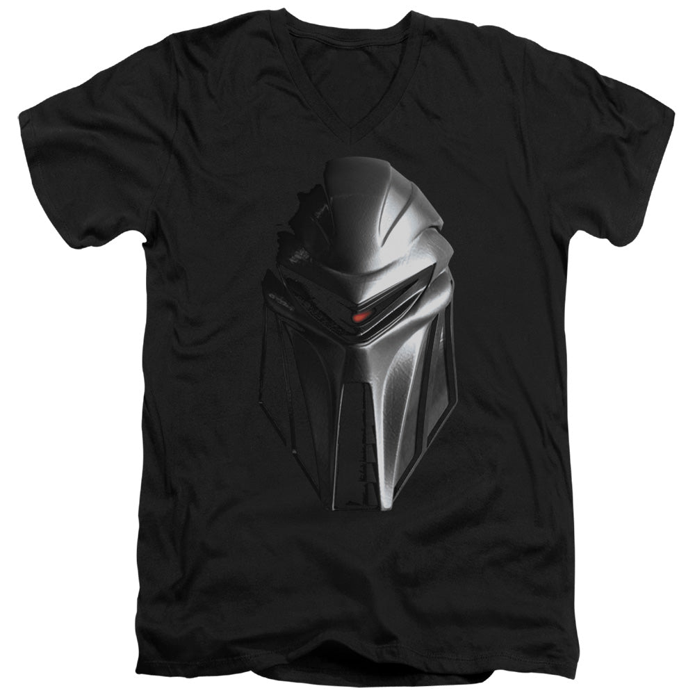 AN OFFCIALLY LICENSED BSG CYLON HEAD MEN'S V-NECK T-SHIRT BLACK