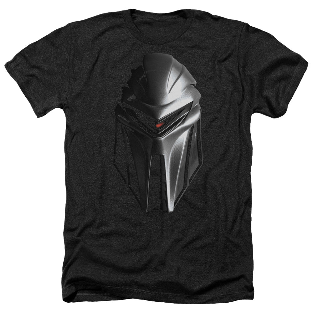 AN OFFCIALLY LICENSED BSG CYLON HEAD MEN'S HEATHER T-SHIRT CHARCOAL
