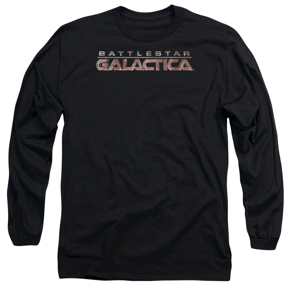 AN OFFCIALLY LICENSED BSG LOGO MEN'S LONG SLEEVE T-SHIRT BLACK