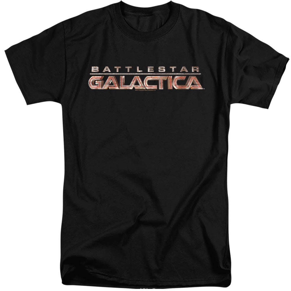 AN OFFCIALLY LICENSED BSG LOGO MEN'S TALL FIT T-SHIRT BLACK