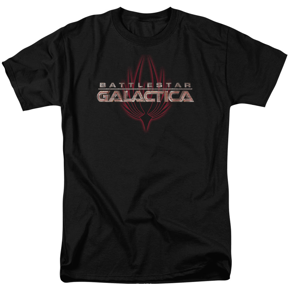AN OFFCIALLY LICENSED BSG LOGO WITH PHOENIX MEN'S REGULAR FIT T-SHIRT BLACK
