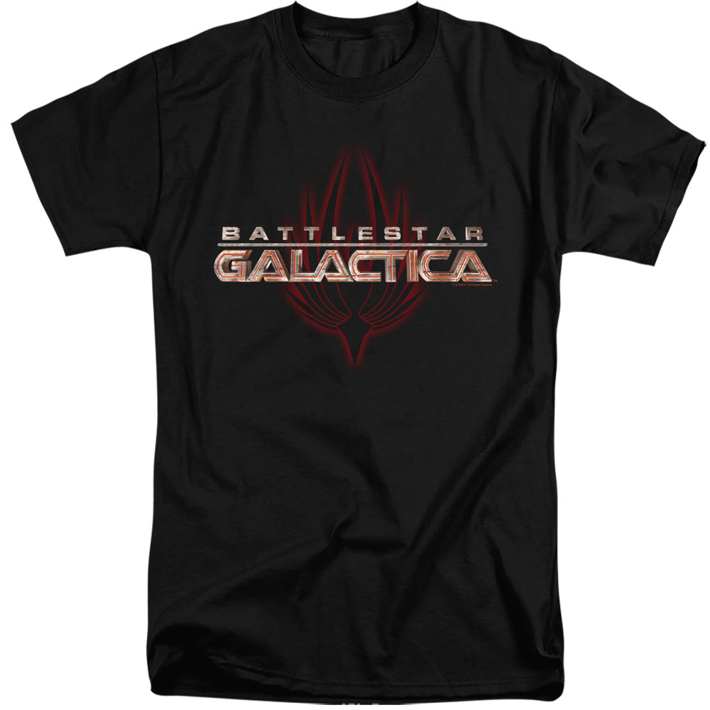 AN OFFCIALLY LICENSED BSG LOGO WITH PHOENIX MEN'S TALL FIT T-SHIRT BLACK