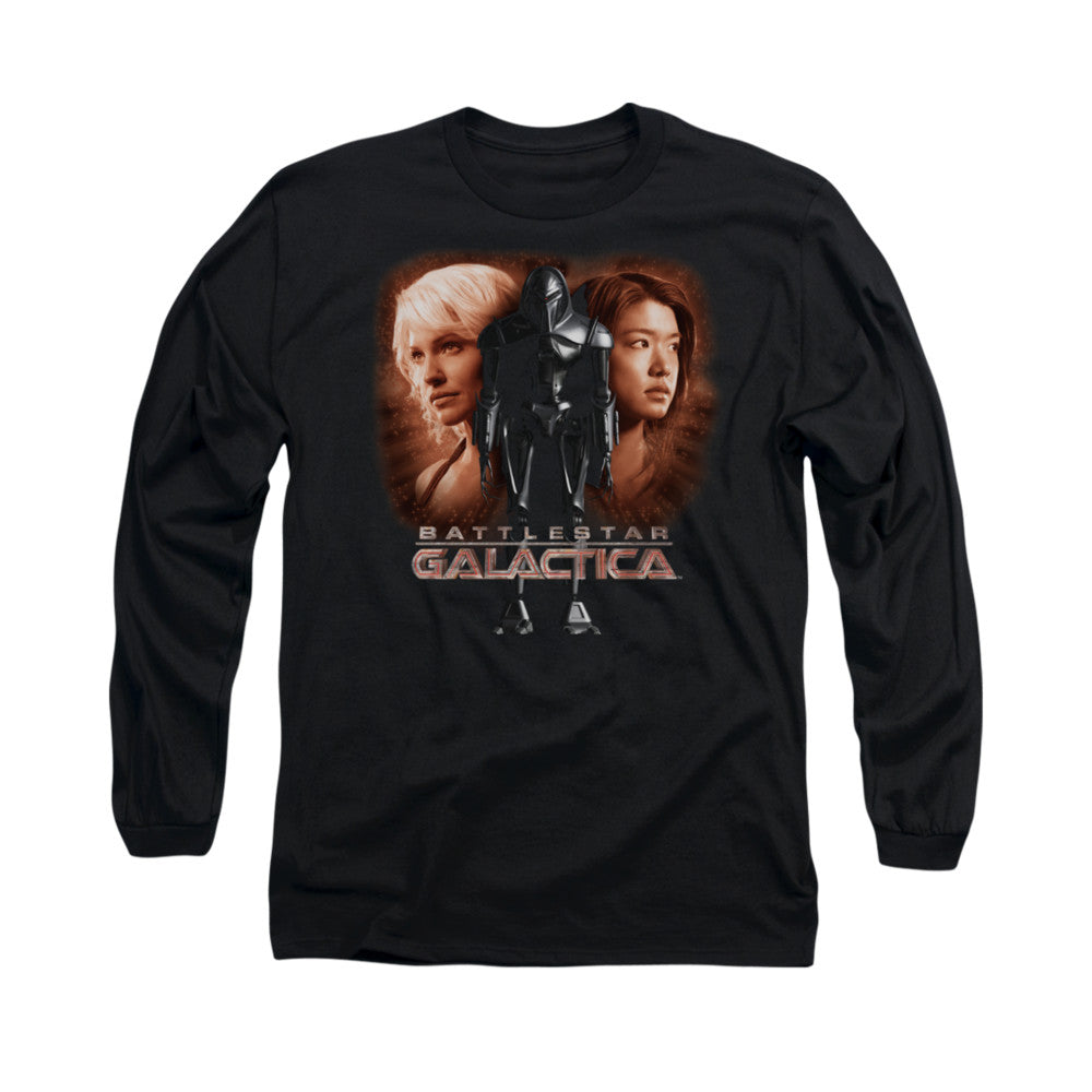 AN OFFCIALLY LICENSED BSG CREATED BY MAN MEN'S LONG SLEEVE T-SHIRT BLACK