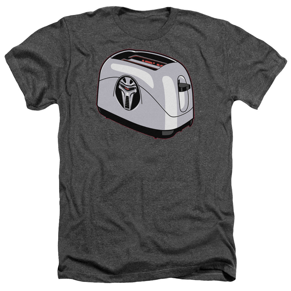 AN OFFCIALLY LICENSED BSG TOASTER MEN'S HEATHER T-SHIRT CHARCOAL