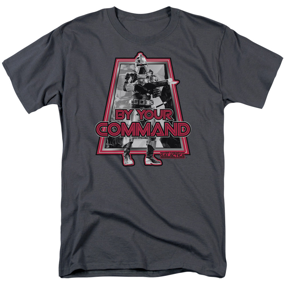 AN OFFCIALLY LICENSED BSG BY YOUR COMMAND(CLASSIC) MEN'S REGULAR FIT T-SHIRT CHARCOAL