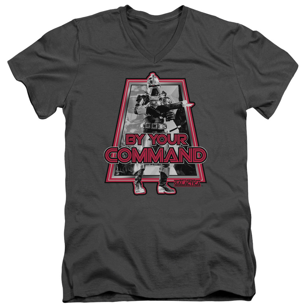 AN OFFCIALLY LICENSED BSG BY YOUR COMMAND(CLASSIC) MEN'S V-NECK T-SHIRT CHARCOAL