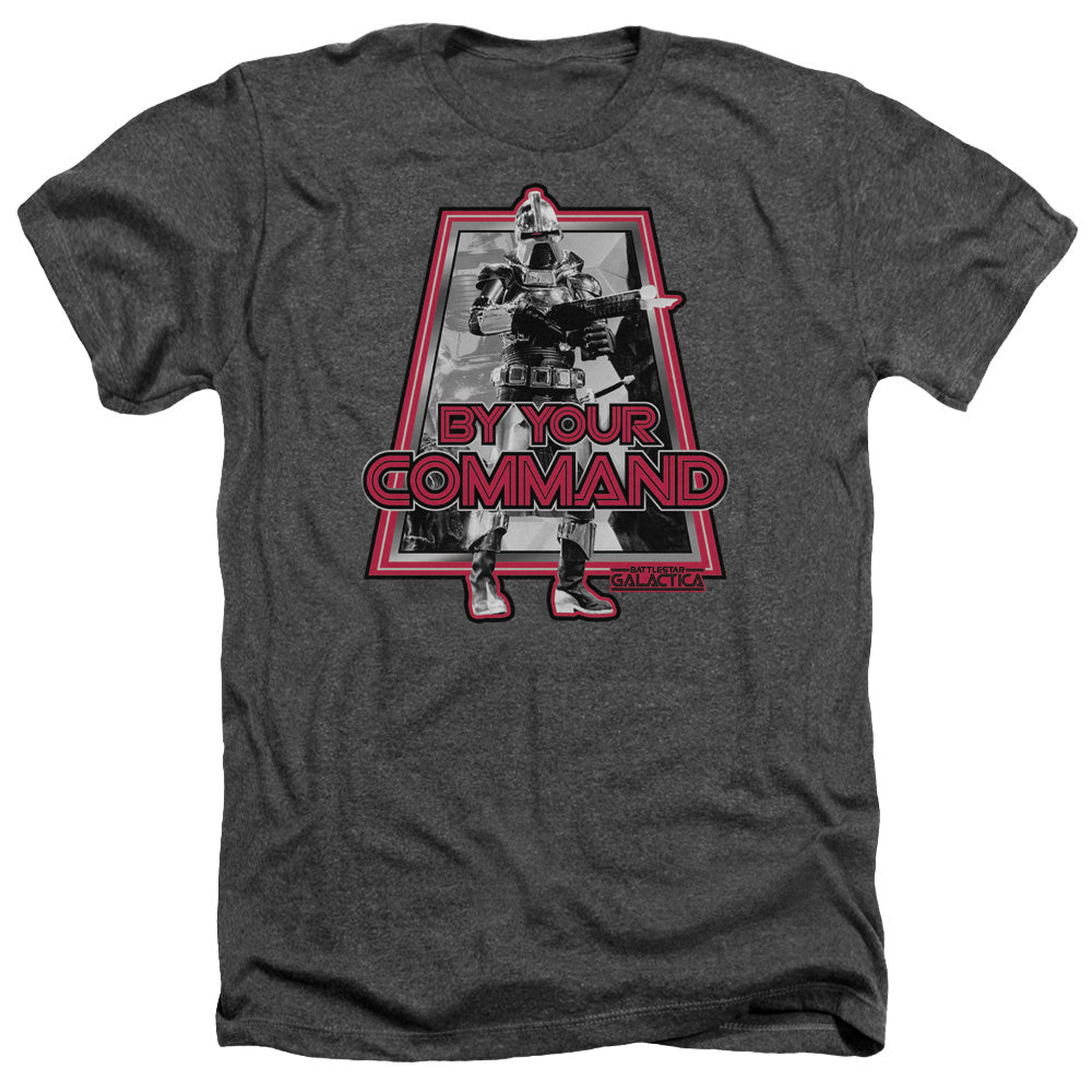 AN OFFCIALLY LICENSED BSG BY YOUR COMMAND(CLASSIC) MEN'S HEATHER T-SHIRT CHARCOAL