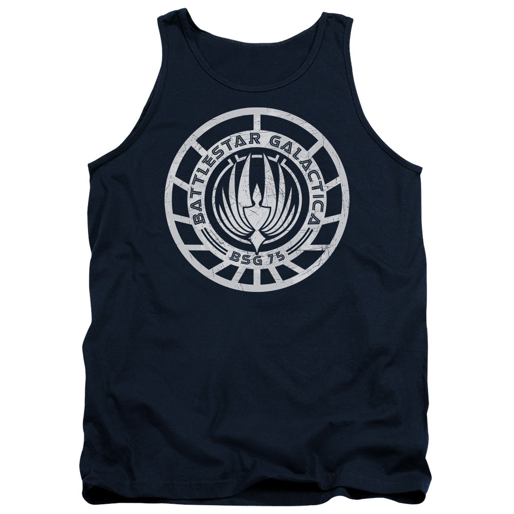 AN OFFCIALLY LICENSED BSG SCRATCHED BSG LOGO ADULT UNISEX TANK TOP NAVY