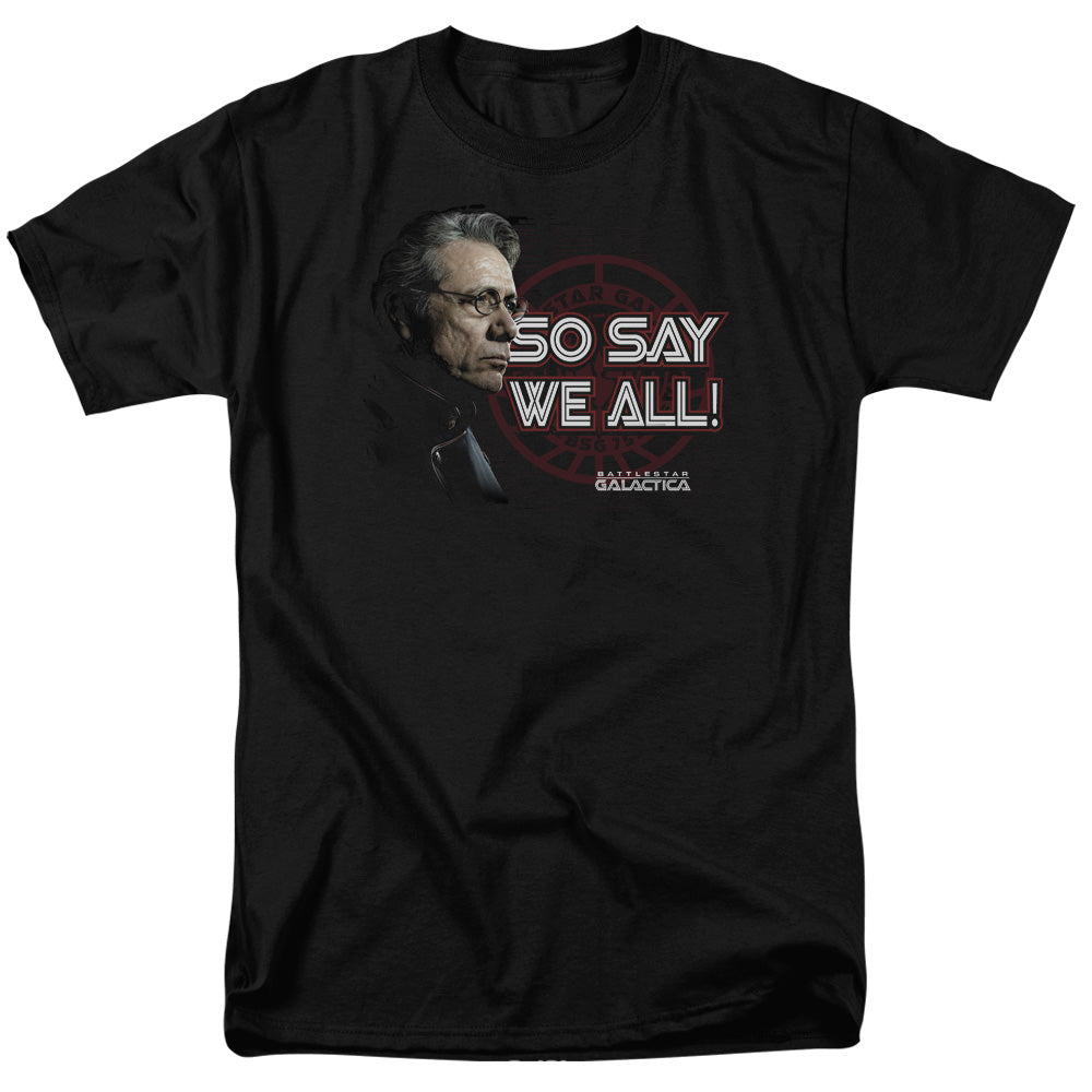 AN OFFCIALLY LICENSED BSG SO SAY WE ALL MEN'S REGULAR FIT T-SHIRT BLACK