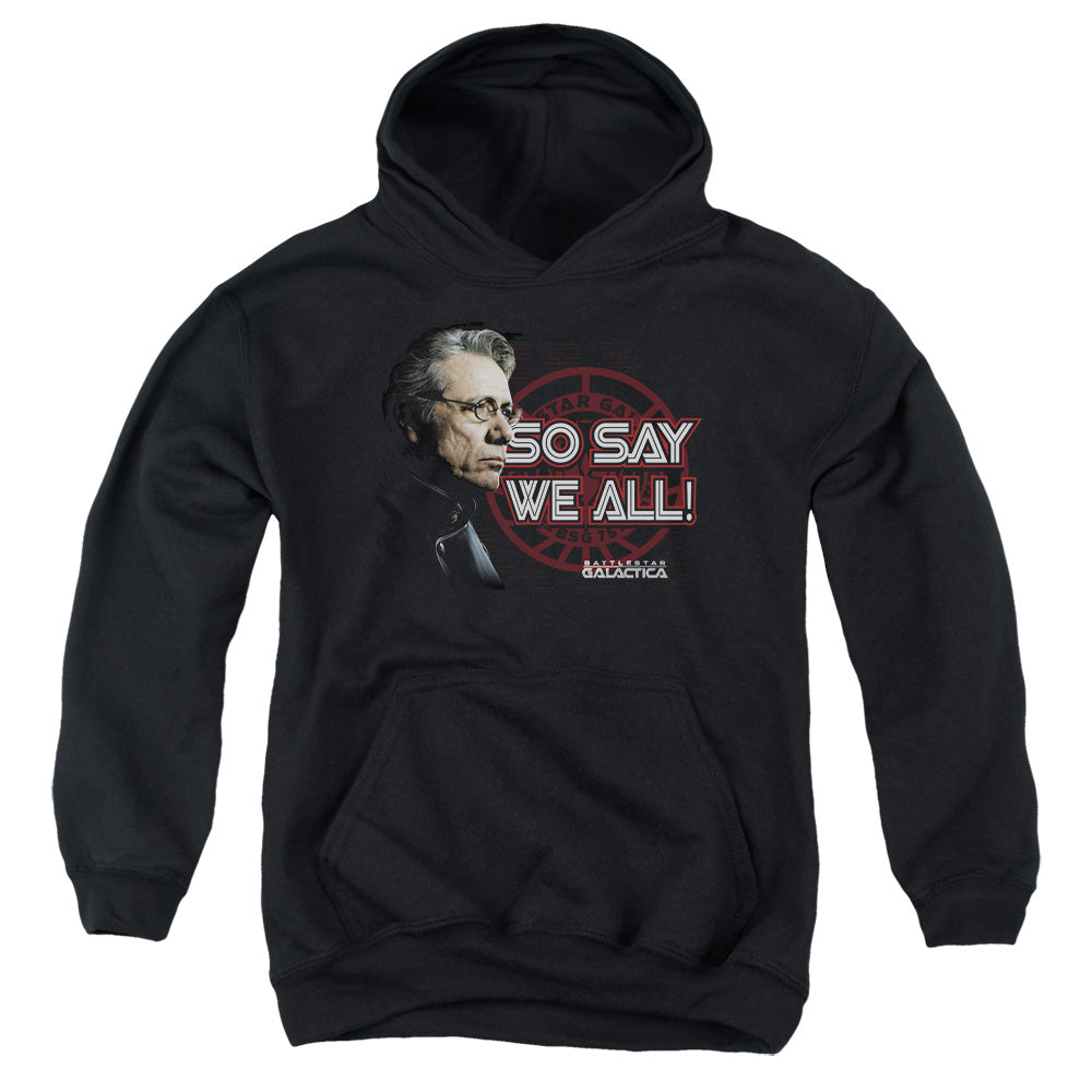 AN OFFCIALLY LICENSED BSG SO SAY WE ALL YOUTH HOODIE BLACK