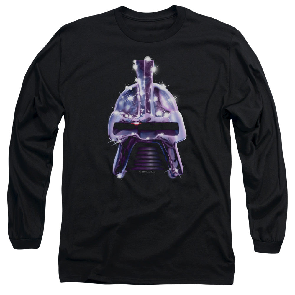 AN OFFCIALLY LICENSED BSG RETRO CYLON HEAD MEN'S LONG SLEEVE T-SHIRT BLACK