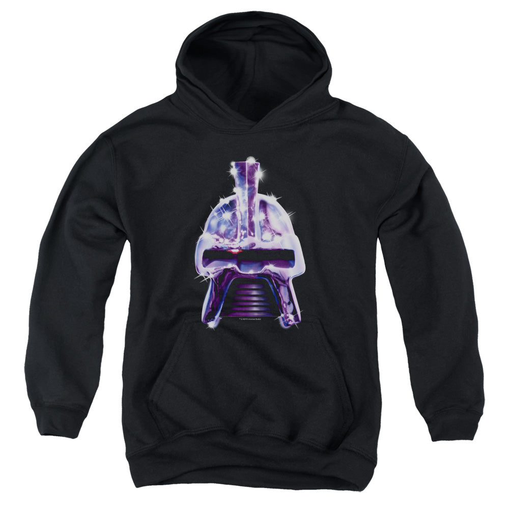 AN OFFCIALLY LICENSED BSG RETRO CYLON HEAD YOUTH HOODIE BLACK