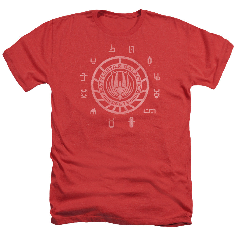 AN OFFCIALLY LICENSED BSG COLONIES MEN'S HEATHER T-SHIRT RED